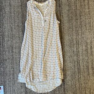 ODDY High Low Sleeveless Plaid Dress